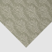Delicate Tossed Floral Silhouette | Muted Khaki Seidenpapier (Ausschnitt)
