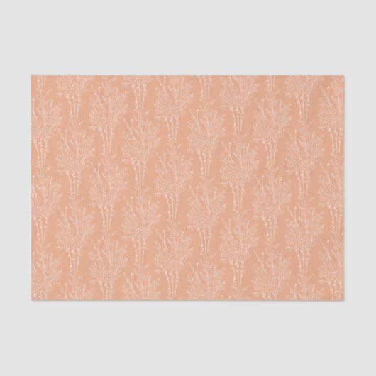 Delicate Tossed Floral Silhouette | Soft Apricot  Seidenpapier (Vorderseite)