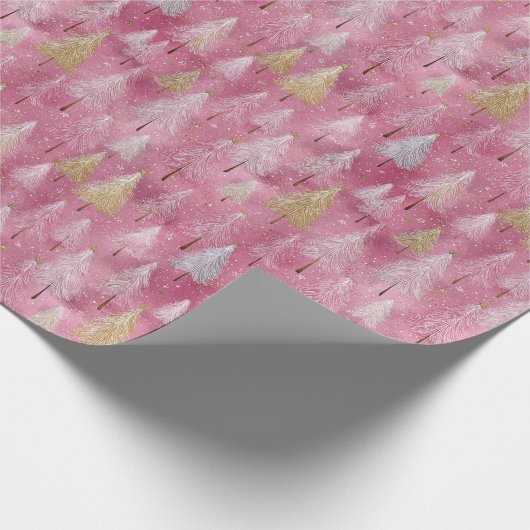 Delicate Tree Motif on Blush Background Geschenkpapier (Ecke)