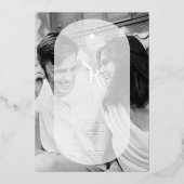 Delicate Vellum Transparency Elegant Black & White Folieneinladung (Vorderseite)