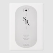 Delicate Vellum Transparency Elegant Black & White Pergament Einladungen (Vorderseite)