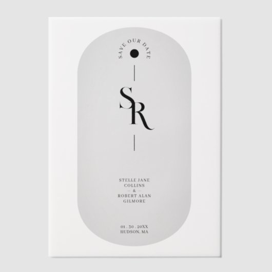 Delicate Vellum Transparency Elegant Black & White Pergament Einladungen (Vorderseite)