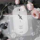 Delicate Vellum Transparency Elegant Black & White Pergament Einladungen