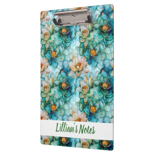 Delicate Water Lily Pattern Name Klemmbrett (Links)