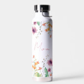 Delicate Watercolor Wildflower Personalized Trinkflasche (Links)