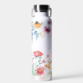 Delicate Watercolor Wildflower Personalized Trinkflasche (Vorne)