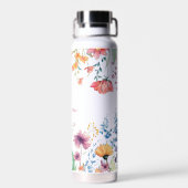 Delicate Watercolor Wildflower Personalized Trinkflasche (Rückseite)