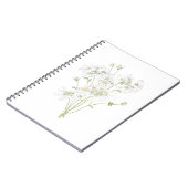 Delicate white flowers ink and watercolour notizblock (Linke Seite)
