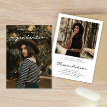 Delicate White Graduate Script Foto Abschluss