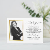 Delicate White Script Beerdigung Danke Karte (Stehend Vorderseite)