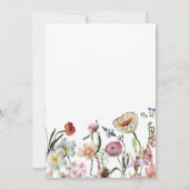 Delicate Wild Blume Wreath Garden Wedding Einladung (Rückseite)