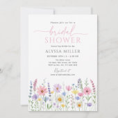Delicate Wildflower Meadow Bridal Shower Einladung (Vorderseite)