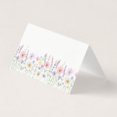 Delicate Wildflower Meadow Wedding Place Card (Rückseite)