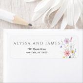 Delicate Wildflower Meadow Wedding Return Address (Insitu)