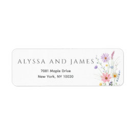 Delicate Wildflower Meadow Wedding Return Address