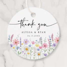 Delicate Wildflower Meadow Wedding Thank You Geschenkanhänger