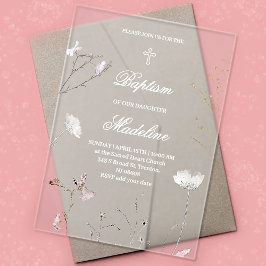 delicate wildflowers Acrylic Invitation Acryleinladungen