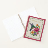 Delicate Wings Embroidered Hummingbird Floral Notizblock (Innenseite)