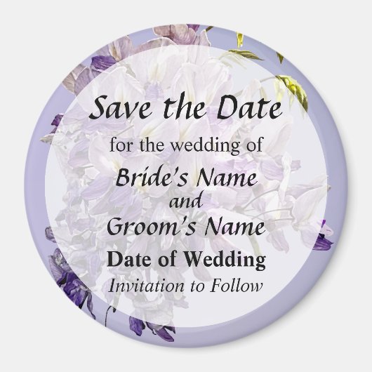Delicate Wisteria Save the Date Magnet (Vorne)