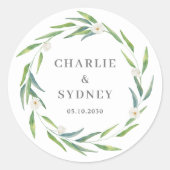 Delicate Wreath Wedding Brautparty Stickers (Vorderseite)