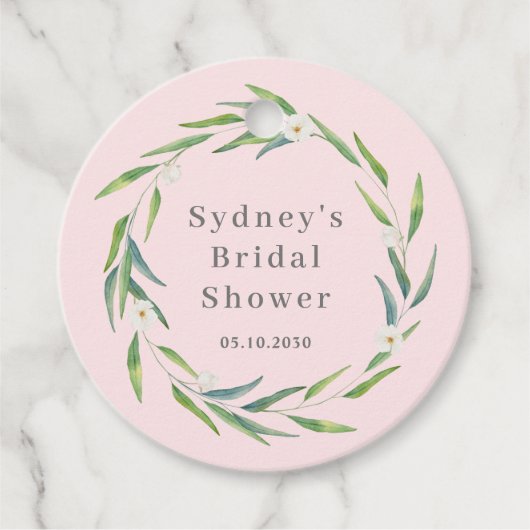Delicate Wreath Wedding Brautparty Tags Geschenkanhänger (Vorderseite)