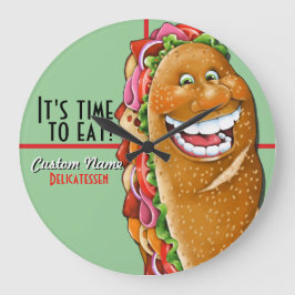 Delicatessen.Sub shop.Deli.Personalisiert Große Wanduhr