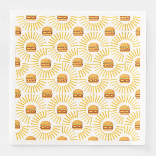 Delicioso hamburguer com batatas fritas serviette (Vorderseite)