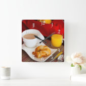 Delicious breakfast quadratische wanduhr (Zuhause)