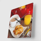 Delicious breakfast quadratische wanduhr (Winkel)
