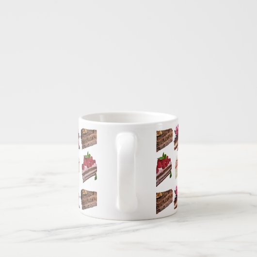 Delicious Cakes Desserts Pattern Quirky Espressotasse (Rückseite)
