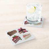 Delicious Cakes Selection Glasuntersetzer (Schrägansicht)