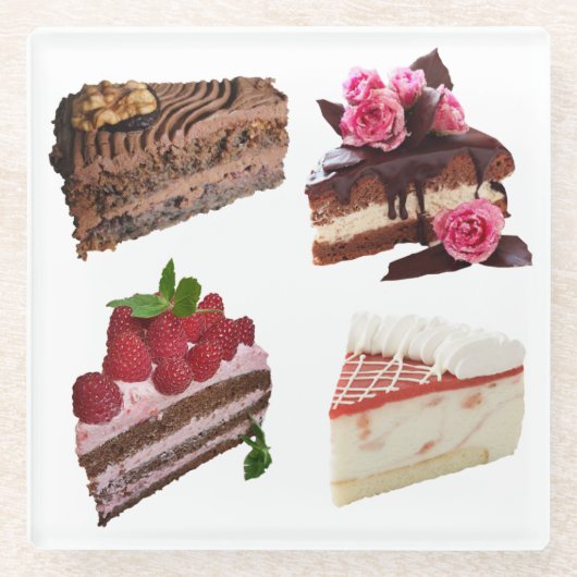 Delicious Cakes Selection Glasuntersetzer (Vorderseite)