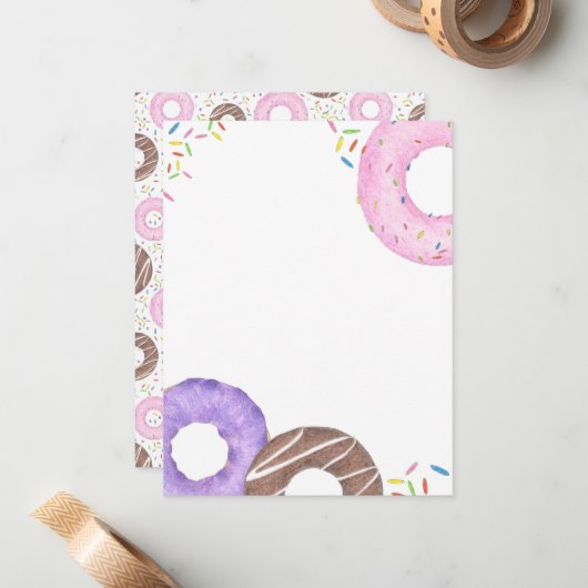 Delicious Donuts Note Card Mitteilungskarte (Vorderseite/Rückseite Beispiel)