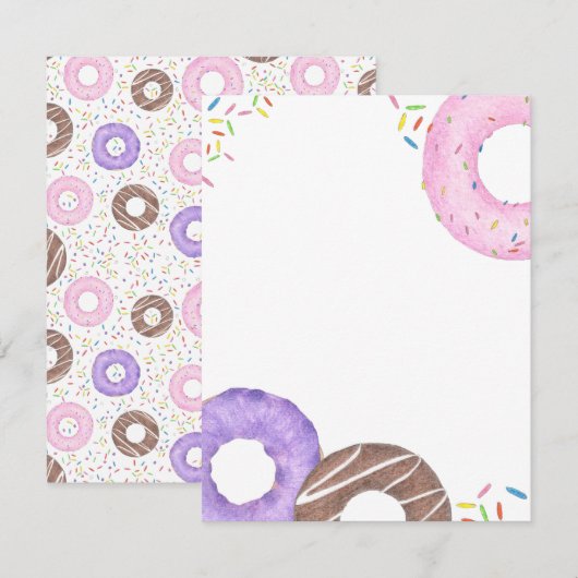 Delicious Donuts Note Card Mitteilungskarte (Vorne/Hinten)