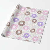 Delicious Donuts on White Wrapping Paper Geschenkpapier (Ungerollt)