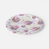 Delicious Donuts Pink purple kids birthday party Pappteller (Schrägansicht)