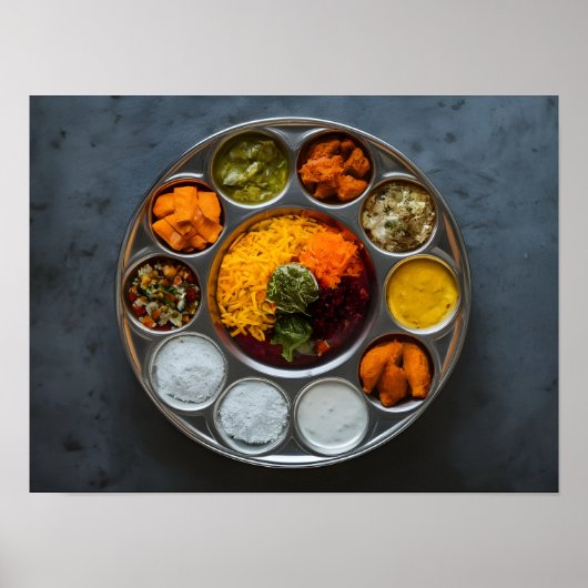 Delicious Indian Hindu Veg Thali Poster (Vorne)