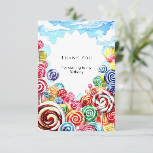 Delicious Magical Candyland Geburtstag Dankeskarte (Stehend Vorderseite)