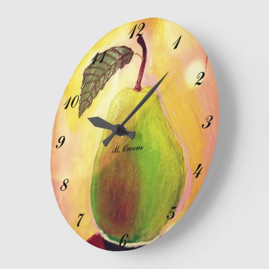 Delicious Pear Wall Clock Große Wanduhr (Winkel)
