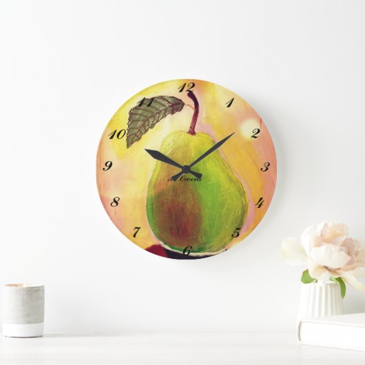 Delicious Pear Wall Clock Große Wanduhr (Zuhause)
