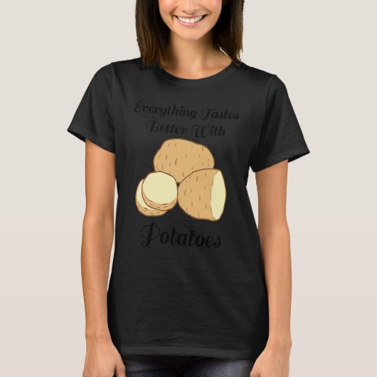 Delicious Potatoes Ironic Quote Hobby Chef Cooking T-Shirt (Vorderseite)