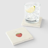 Delicious Red Strawberry (von Louis C.C. Krieger) Steinuntersetzer (Seitenansicht)