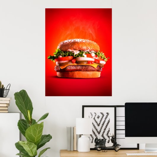 Delicious Steak Cheese Burger Poster (Heimbüro)