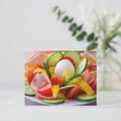 Delicious Vegetables Salad Food Picture Postkarte (Stehend Vorderseite)