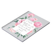 Delight Psalm Pink Peony Womans Devovous Journal Notizblock (Linke Seite)