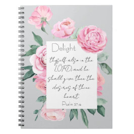 Delight Psalm Pink Peony Womans Devovous Journal Notizblock