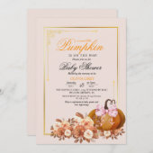 Delight Pumpkin Floral Baby Dusche Einladung (Vorne/Hinten)