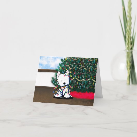 Delighte Westie Falted Christmas Card Karte (Vorderseite)