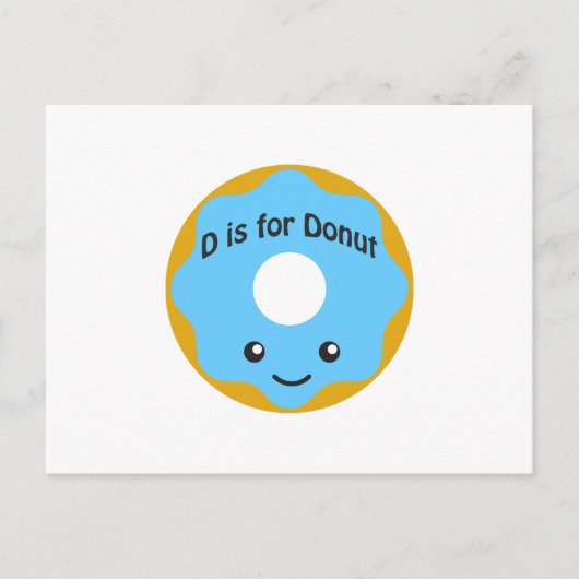Delightful D ist für Donut Postkarte (Vorderseite)