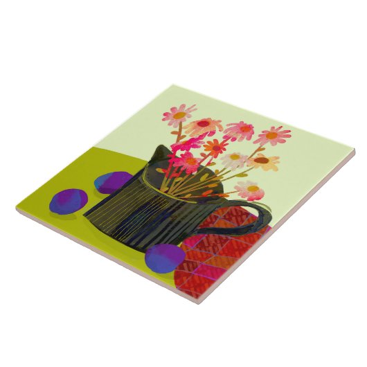 Delightful Daisis Keramik Kitchen Tile Fliese (Seite)